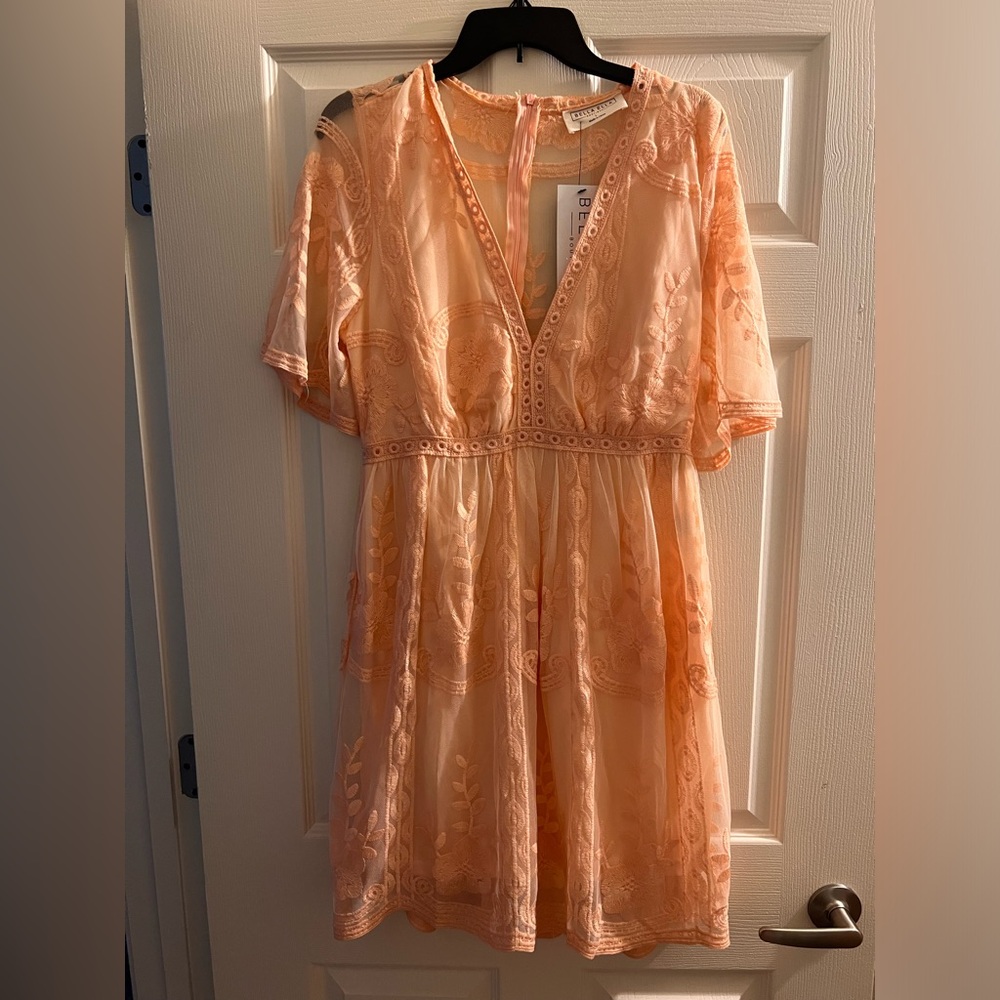 Bella Ella Boutique Light My Fire Blush Dress size Large